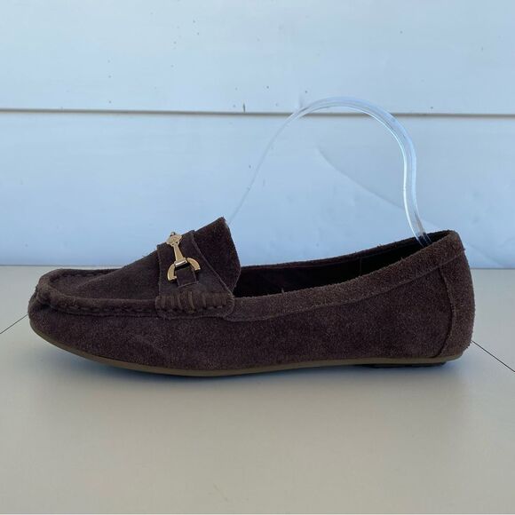 Isaac Mizrahi Live! Slip On Moccasins Shoes Brown Gold Women’s Size 6.5 - Picture 4 of 11